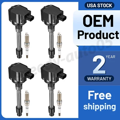 4 Ignition Bobinas Pack UF781 and Spark Plugs For 2017-2022 Honda Civic l4 1.5L - Image 1 of 4