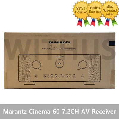 Marantz Cinema 60 7.2CH AV Receiver with 8K Ultra HD HEOS Built-in / Silver 220V - Image 1 of 4