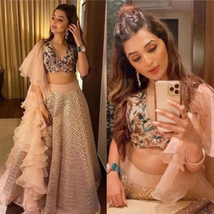 VESTIDO DE DISEÑADOR INDIO LEHENGA CHOLI ROPA DE FIESTA CHOLI LEHENGA BOLLYWOOD DE NOVIA - Imagen 1 de 5