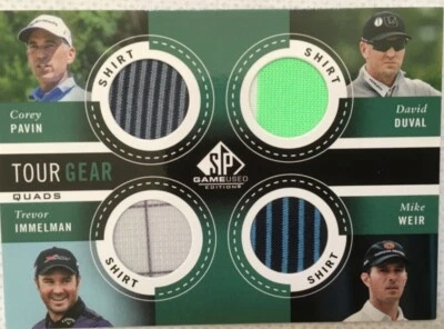 PAVIN DUVAL WEIR IMMELMANN PGA TOUR GEAR QUADS ~ 2013 SP GAME USED GOLF RELIC - Image 1 of 2