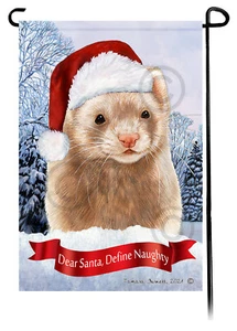 Dear Santa, Define Naughty Garden Flag - Cinnamon Ferret - Picture 1 of 1