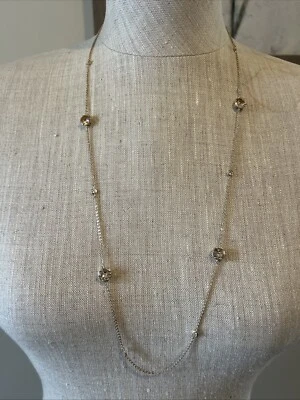 Banana Republic CZ одиночный прядь ожерелье 30» желтый камень - новый с Ярлыками - Изображение 1 из 4