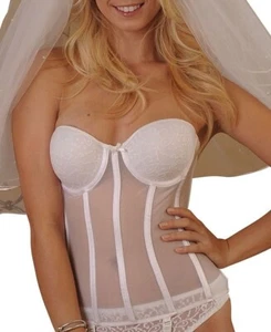 NEW! CARNIVAL Women's Sz 34C Sheer Lace Full Coverage Lace Cups Torsolette 429 - Picture 1 of 9
