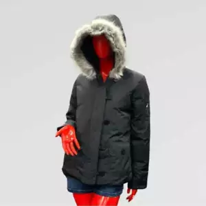 Chaqueta de piel sintética para mujer negra | gris JLO de Jennifer Lopez nueva con etiquetas - Imagen 1 de 5