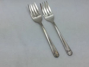 2 Vintage 1881 Rogers Oneida Silverplate Surf Club Salad Fork 25088 Forks - Picture 1 of 3