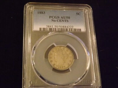 1883 5C   No Cents               PCGS AU 50 - Image 1 of 2