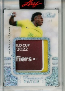 2022 Leaf Pro Set Pearl Vinicius Junior Pearlescent Game Used Patch #'d/2 Brazil
