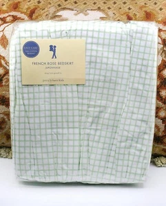 POTTERY BARN KIDS TEENS GREEN FRENCH ROSE KING BEDSKIRT BED SKIRT 14" DROP NEW! - Picture 1 of 4