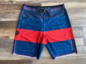 New! Rip Curl Mirage Bends Ultimate Surfing Ocean Boardshorts - Men 32 Navy Red - Picture 1 of 10