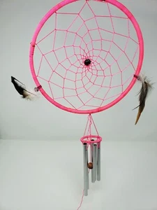 Indonesian / Balinese Handcrafted Native Large Size Dreamcatcher Pink - Picture 1 of 2