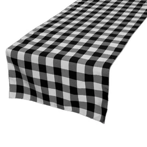 Polyester Gingham Checkered Table Runner Farm House Country Table Top Decor - Picture 1 of 17