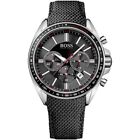 BOSS Men's Watch Chronograph Black Driver Fabric Leather HB1513087