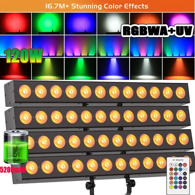 120W RGBWA+UV LED Wall Washer Light Bar Stage wash Lighting DMX DJ Lights Flood - Image 1 of 4