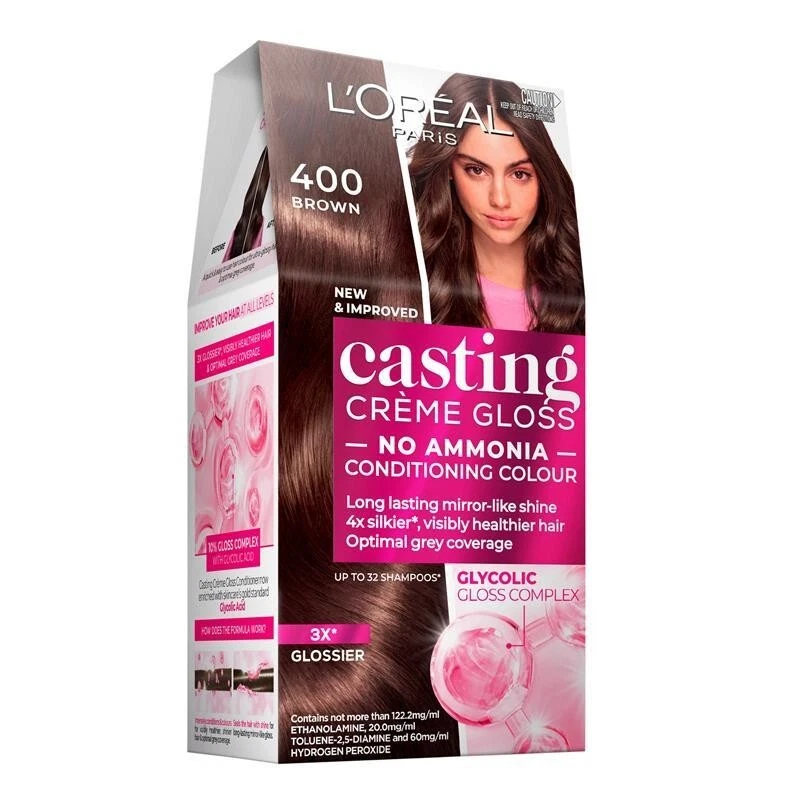 L'Oreal Paris Casting Creme Gloss Semi-Permanent Hair Color Dye 400 Dark Brown - Image 1 of 1