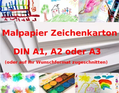 Malpapier groß Zeichenpapier Zeichenkarton Plakatpapier DIN A1 A2 Zeichenblock - Bild 1 von 4