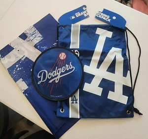 Los Angeles Dodgers Reversible Flag, LA Dodgers Drawstring Backpack and Hand Fan - Picture 1 of 4