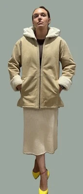 Vintage Authentic ST.JOHN'S BAY 1984 Suede & Faux Fur Hooded Jacket. Size M. - Image 1 of 4