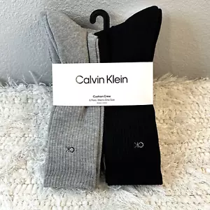 Nuevo Paquete de Seis Calvin Klein Paquete de Seis Negro Blanco Gris Cojín Cojín Crew Calcetines EE. UU. 7-12 - Imagen 1 de 8