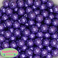 14mm Purple Acrylic Faux Pearl Bubblegum Beads Lot 20 pc. chunky gumball