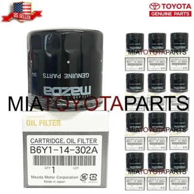 Paquete de 12 filtros de aceite de motor de cartucho genuino Mazda OEM B6Y1-14-302A B6Y114302A Foto 1 de 4