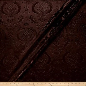 Brocade Damask Velvet Fabric, Ideal Embossed Material for Upholstery Tablecloths - Picture 1 of 36