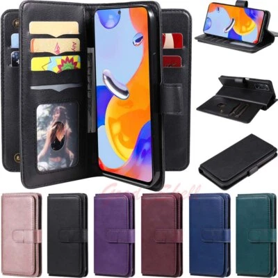 For Xiaomi Redmi Note 11 10 Pro Mi 12 11T Wallet Card Holder Leather Case Cover - Image 1 of 4