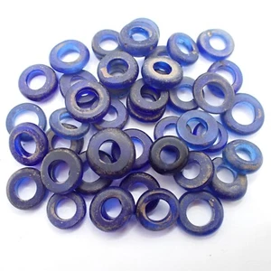40 Stück Kobalt Dutch Dogon Afrika Handel Perlen Antik Glas Selten Alt Sammlung - Bild 1 von 5