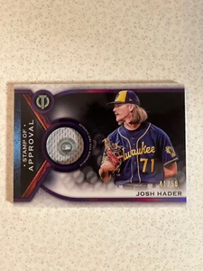 2021 Josh Hader /50 Topps Tribute Stamp of Approval Relic # SOA-JH Jersey - Picture 1 of 2