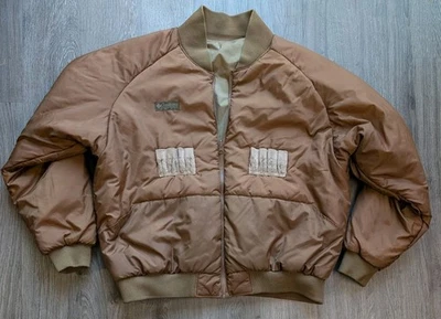 Vintage Columbia Reversible Bomber Jacket Mens XXL Olive Brown Utility 90s - Image 1 of 4