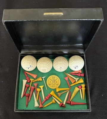 Vintage Golf  / Four 1930-40's Balls / Tee Collection / MacGregor Ball Box - Image 1 of 4