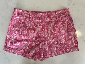 Vineyard Vines Sz 0 Women’s Shorts Pink Shell Print - Picture 1 of 4