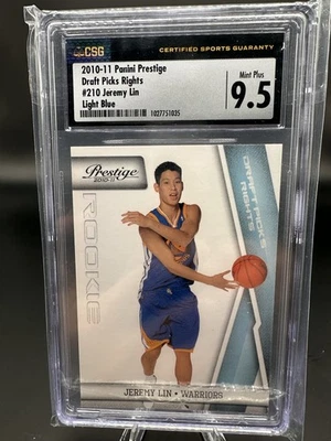2010 Panini Prestige Draft Picks Light Blue #210 Jeremy Lin /999 CSG 9.5 - Image 1 of 2
