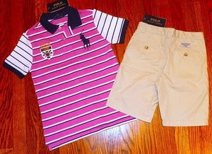 POLO RALPH LAUREN AUTHENTIC BOYS ORIGINAL BRAND NEW 2Pc SHORTS SET Size 6, NWT - Picture 1 of 3