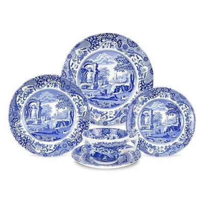 Blue Italian 5-Piece Place Setting | Dinner Plate, Salad Plate, Bread & Butte... - Image 1 of 4
