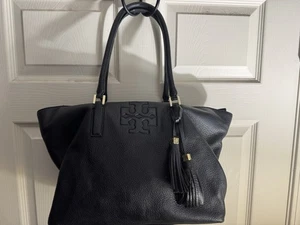 Tory Burch Thea pebbled leather tote black - Picture 1 of 7