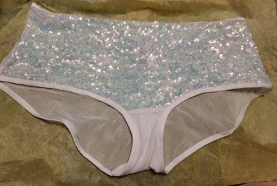 Pantalón Corto VICTORIA'S SECRET L Iridiscente UNICORNIO Lentejuelas Marfil Niño Nuevo con Etiquetas Foto 1 de 4