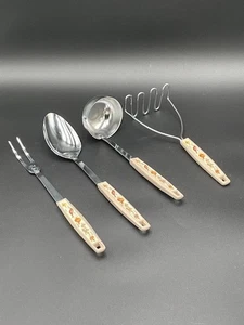 4 VTG Ekco Onion Spice Life Kitchen Utensils Meat Fork Spoon Ladle Potato Masher - Picture 1 of 5