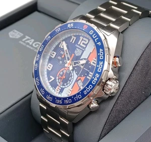 Tag Heuer Formula 1 Gulf Quartz Mens Watch Blue Orange & Silver CAZ101AT Unused - Picture 1 of 13