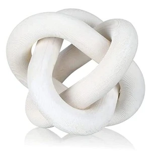 3 Link Wood Knot Decor - Hand Carved Coffee Table Decoration, Boho Chain Link - Picture 1 of 7
