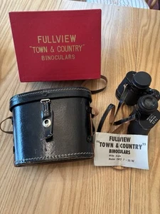 VTG Black Field Binoculars Set Town & Country Fullview 7X35 Wide Angle 10 GUC - Picture 1 of 15