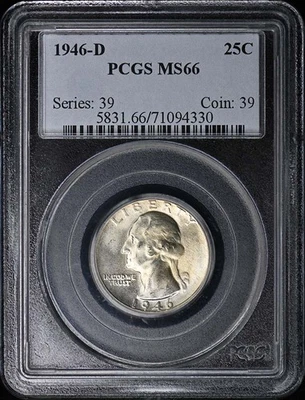 1946-D 25C Washington Quarter PCGS MS66 - Image 1 of 2