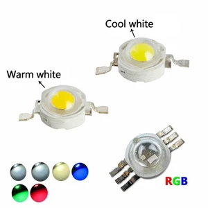 LED RGB COB High Power bulbs Chip 1W 3W 5W PCB 3V Bead White Warm Blue Green Red - Picture 1 of 5