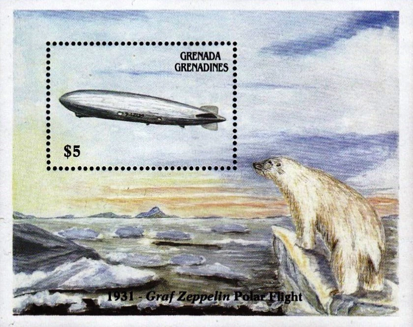 Granada Granadinas #SGMS975b MNH S/S 1988 Graf Zeppelin Oso Polar Iceberg [985] Foto 1 de 1