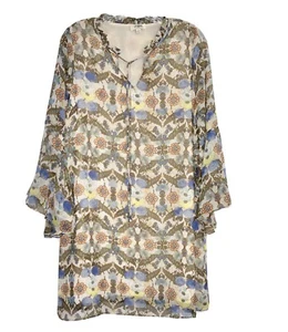 Umgee Boho Minikleid mit Blumen und Glockenärmeln Größe S - Bild 1 von 8