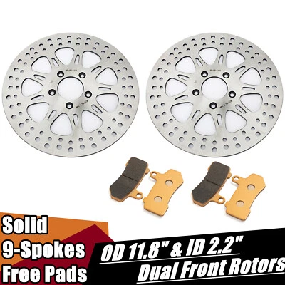 11.8" Front Brake Rotors Disc Pads for Harley FLHTCUTG Tri Glide Trike 2009-2013 - Image 1 of 4