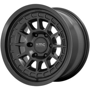 17x8 +35 KMC KM719 Canyon 6x5.5 Satin Black Wheels (Set of 4) - Picture 1 of 3