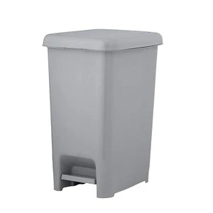 Superio Slim Step On Pedal Plastic Trash Can, Waste Bin - 16 Qt, White Smoke - Picture 1 of 1