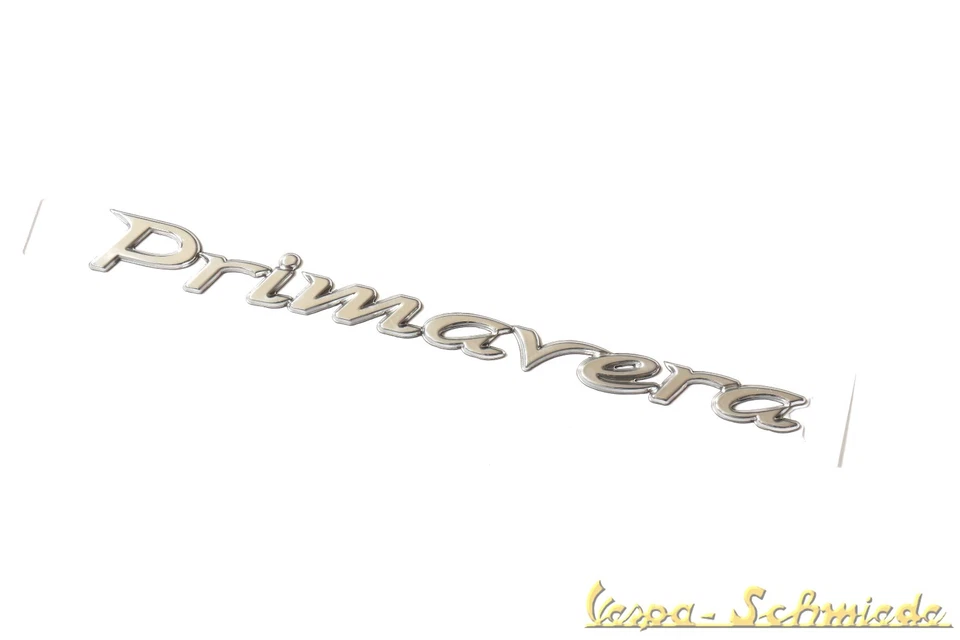 VESPA Schriftzug "Primavera" - Zum Kleben / Seitenhaube rechts - Emblem Chrom - Bild 1 von 1