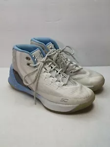 Under Armour Sneakers Youth 6 White & Blue High Top Shoes Running Basketball - Picture 1 of 23