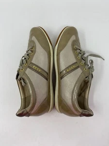 Ecco Golf Shoes Hydromax 38 Sneakers Lace Up Shoes Leather Gold Tan Taupe US 7.5 - Picture 1 of 12